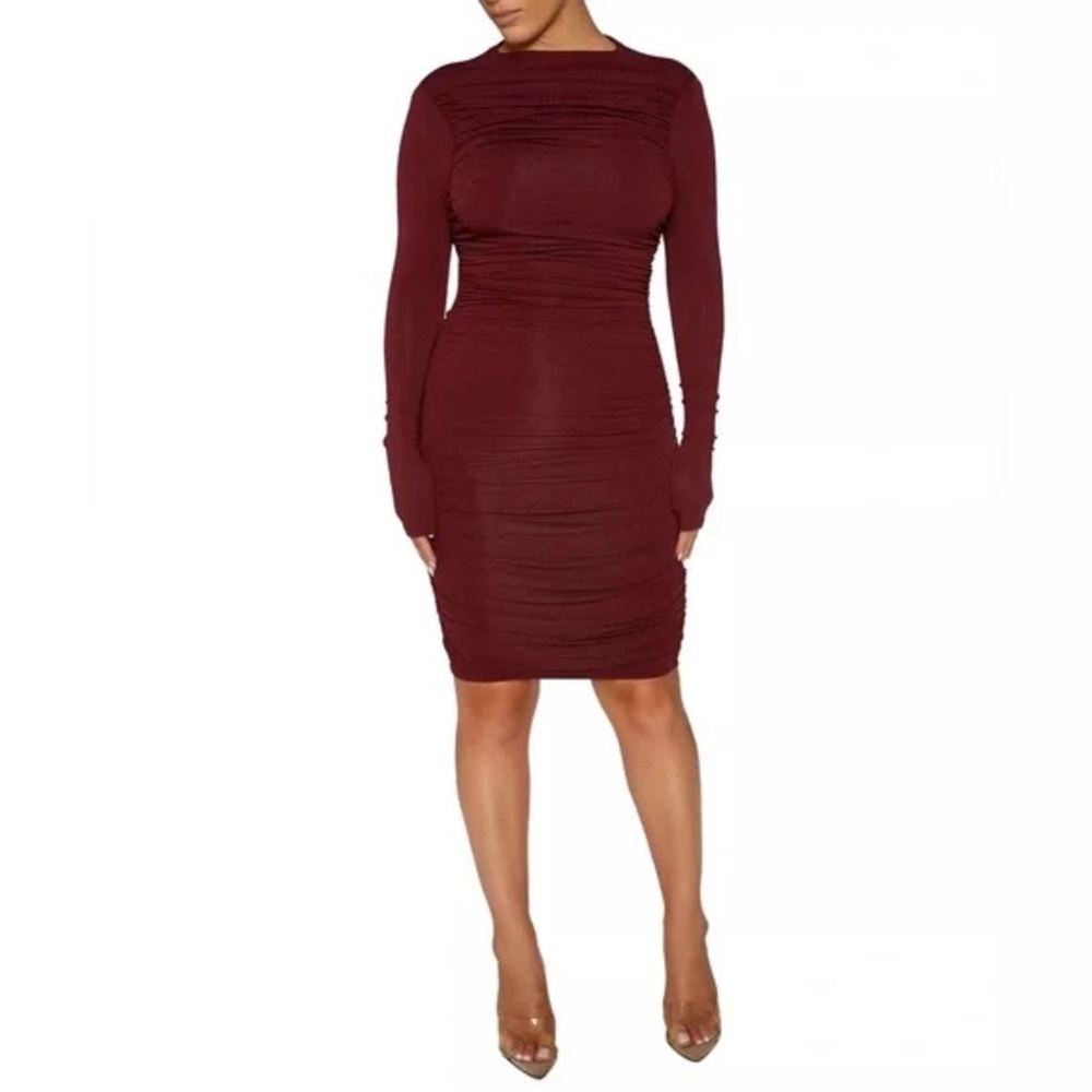 NWT- NAKED WARDROBE Back To The Ruched Dress